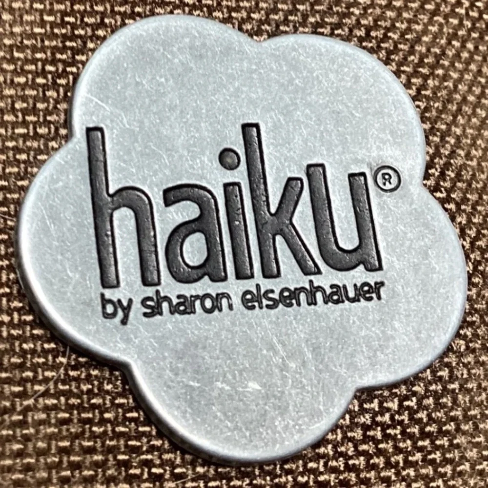 Haiku by Sharon Eisenhauer Brown Canvas Leaf Embroidered Crossbody Bag Messenger